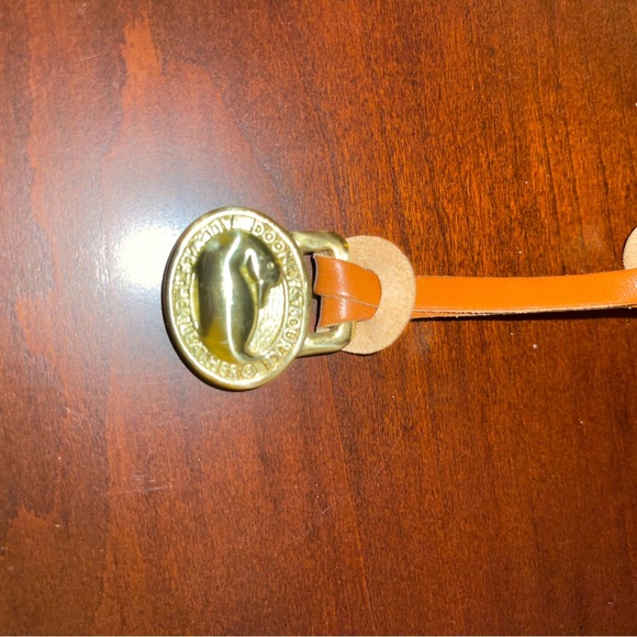 Dooney & Bourke Tan Leather Key Fob with Gold Medallion - Picture 3 of 3